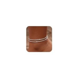 Silver FloralGrace Adjustable Anklet for Summer Fun