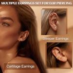 9 Pairs Gold Earrings Set for Women