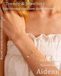 Gold Link Bracelet with Clover Charm for Women