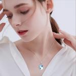 Sterling Silver Butterfly Necklace with Moonstone