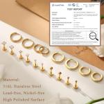9 Pairs Gold Earrings Set for Women