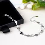 Shiny Sterling Silver Heart Bracelet for Women