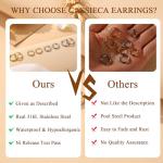 9 Pairs Gold Earrings Set for Women