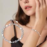 Shiny Sterling Silver Heart Bracelet for Women