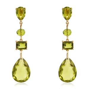Green Peridot Teardrop Earrings for August Birthdays