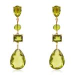 Green Peridot Teardrop Earrings for August Birthdays