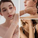 Shiny Sterling Silver Heart Bracelet for Women
