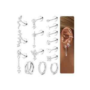 15 Pcs Helix Piercing Jewelry Set for Women