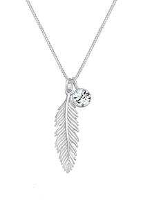 Feather Crystal Elli Necklace in Sterling Silver