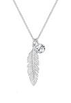 Feather Crystal Elli Necklace in Sterling Silver