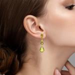 Green Peridot Teardrop Earrings for August Birthdays