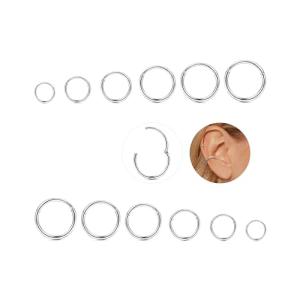 12 Pcs Surgical Steel Nose Rings & Hoops