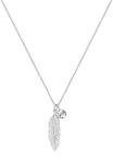 Feather Crystal Elli Necklace in Sterling Silver