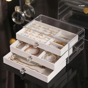 Charming Acrylic Jewelry Box with 3 Drawers