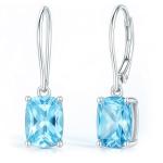 Sky Blue Topaz Silver Drop Earrings for Women