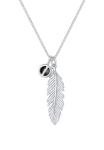 Feather Crystal Elli Necklace in Sterling Silver