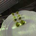 Green Peridot Teardrop Earrings for August Birthdays