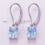 Sky Blue Topaz Silver Drop Earrings for Women