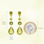Green Peridot Teardrop Earrings for August Birthdays