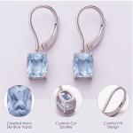 Sky Blue Topaz Silver Drop Earrings for Women