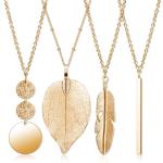 Boho Pendant Necklace Set for Women - 4 PCS