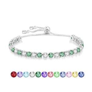 S925 Silver Adjustable Crystal Tennis Bracelet