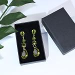 Green Peridot Teardrop Earrings for August Birthdays