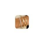 Gold Plated Adjustable Bangle Bracelet Set for Women