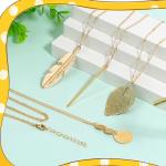 Boho Pendant Necklace Set for Women - 4 PCS