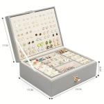 3-Layer Faux Leather Jewelry Box Organizer