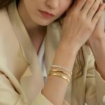 Gold Plated Adjustable Bangle Bracelet Set for Women