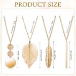 Boho Pendant Necklace Set for Women - 4 PCS