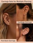 Gold Hoop and Stud Earring Set for Women