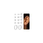Chriscoco 5 Pairs Sterling Silver Stud Earrings Set