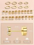 Gold Hoop and Stud Earring Set for Women