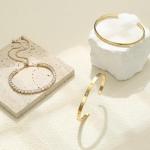 Gold Plated Adjustable Bangle Bracelet Set for Women