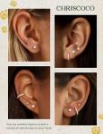 Chriscoco 5 Pairs Sterling Silver Stud Earrings Set