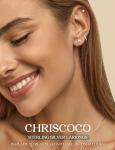 Chriscoco 5 Pairs Sterling Silver Stud Earrings Set