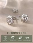 Chriscoco 5 Pairs Sterling Silver Stud Earrings Set