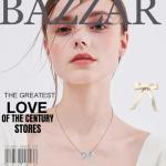 Sterling Silver Butterfly Bow Necklace with Zirconia