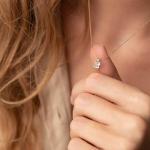 14K Gold Plated Zirconia Pendant Choker Necklace