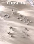 Chriscoco 5 Pairs Sterling Silver Stud Earrings Set