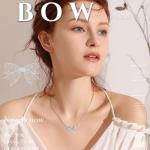 Sterling Silver Butterfly Bow Necklace with Zirconia