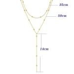 Gold Layered Necklace with Y-Shaped Pendant