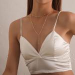 Gold Layered Necklace with Y-Shaped Pendant