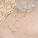 Gold Layered Necklace with Y-Shaped Pendant
