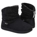 Warm Chenille Knit Bootie Slippers for Women