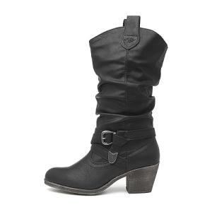 Rocket Dog Black Mid-Calf Western Boots for Women