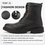 Women's Waterproof Black Ankle Boots with Zipper