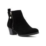 Black Faux Suede Heeled Boot for Women - Size 6